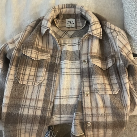 Zara Neutral Plaid Shacket - Picture 4 of 4